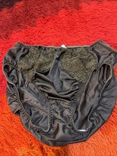 VTG 90  s Olga Hi Cut Second Skin Bikini Panties Chocolate Brown Lace XXL USA