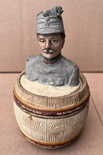 Rare Johann Maresch Barrel Lidded Beer Stein Austria JM 8739 Ceramic Stoneware