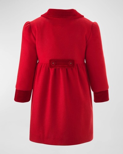 Rachel Riley Girl's Red Velvet Trim Coat NWT Size 8 - Picture 2 of 8