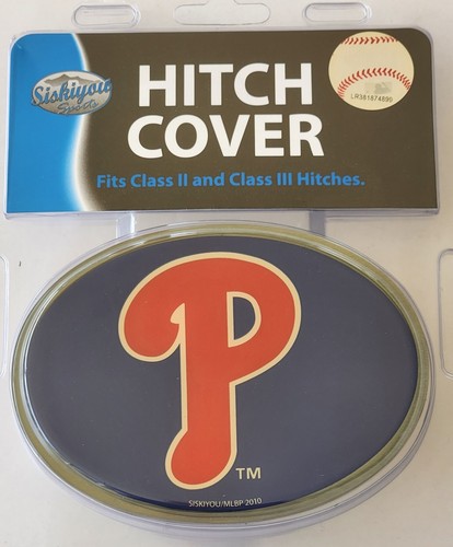 Philadelphia Phillies Metal Oval Hitch Cover MLB Licensed Baseball - Picture 2 of 5