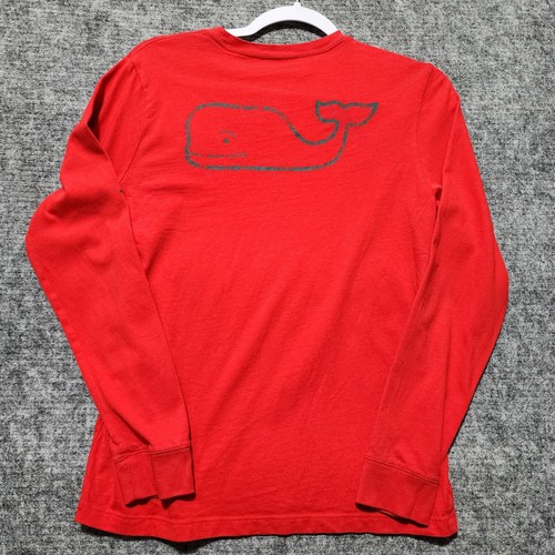 T-shirt manica lunga Vineyard Vines ragazza maglione rosso medio logo balena girocollo - Foto 2 di 6