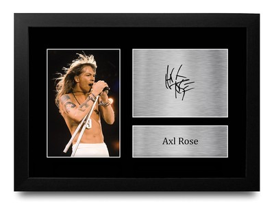 Axl Rose signiertes vorgedrucktes Autogramm im A4-Format, Geschenk für...