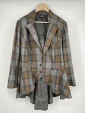 Torrid Outlander Plaid Corset Lace Up Jacket Two Button Hi Low Plus Size 5xl