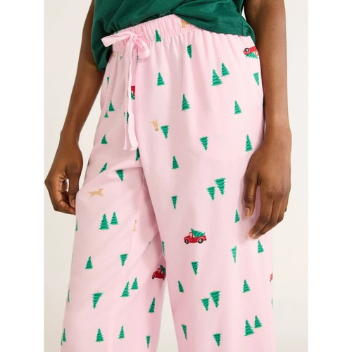 Joyspun Women's SIZE  XL 16-18 Flannel Sleep Pants, 30” Inseam Pink Sail NEW - Picture 2 of 6