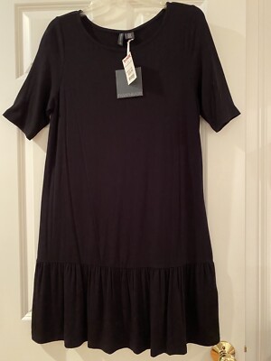 black knit dress short sleeve Short Sleeve Fluted Knitted Dress Black