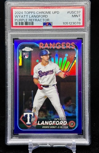 2024 Topps Chrome Update Wyatt Langford Purple Refractor 213/250 PSA 9 (RC)
