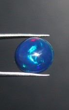 Black Opal Gemstone, Round black opal cabochon, big opal, welo fire opal, 12 MM