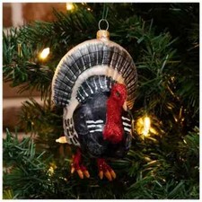 Glitter Turkey glass Ornament