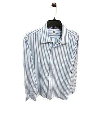 Gap Men s Premium Long Sleeves Striped Dress Shirt. Large 100% Cotton Top