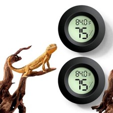 Reptile Tank Accessories, 2 PCS Reptile Thermometer and Humidity Gauge for