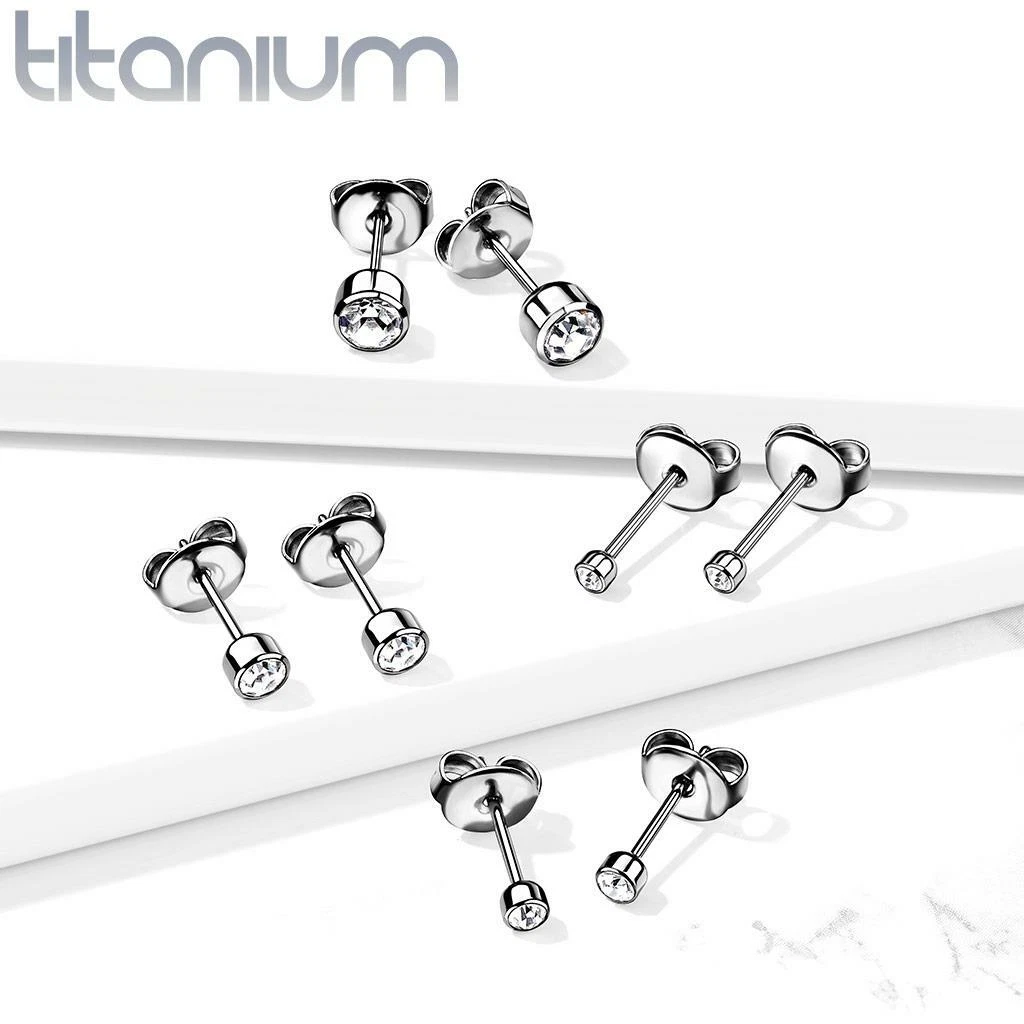 Implant grade shop titanium lobe earrings