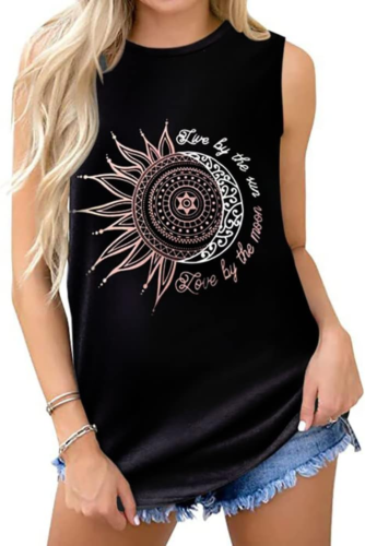 Womens Tank Tops Summer T Shirts Sleeveless Casual Loose Tunic Blouses