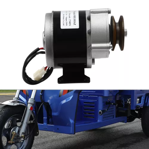 Motor eléctrico de reducción de engranajes 36V/12V potente motor eléctrico con polea de correa - Imagen 4 de 38