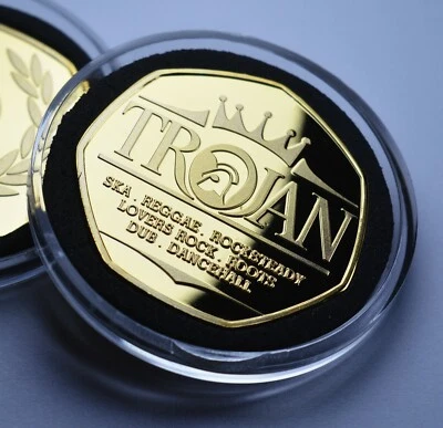 TROJAN RECORDS 24ct Gold Commemorative in Capsule. SKA REGGAE ROCKSTEADY 1968