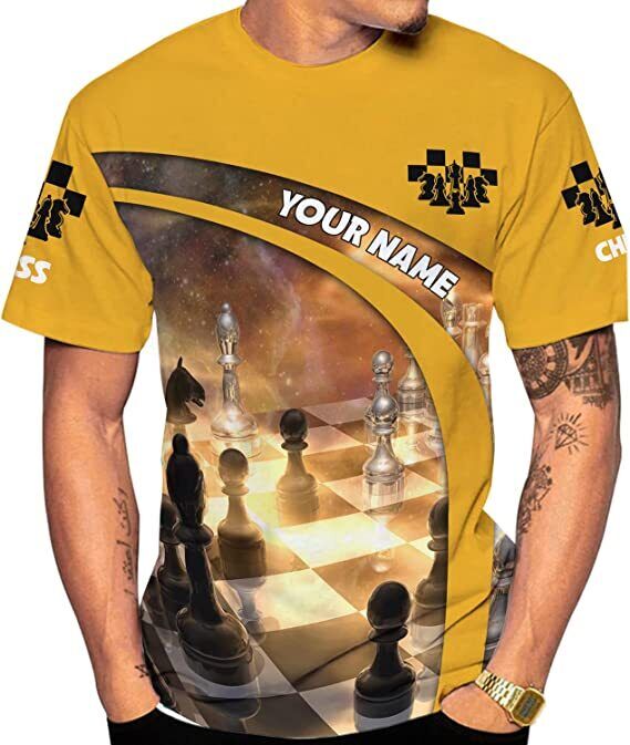 Chess Player T-Shirt Personalized Name 3D Polo Shirt I Never Walks  Backwards Pol