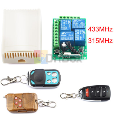 DC 12V 433MHz 315MHz Wireless RF Remote Control Relay Switch 4CH Receiver Module