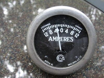 Antique Amperes Gauge 1918-20's Rat Rod Gasser Hot Rod Indian Motorcycle 12-0-12