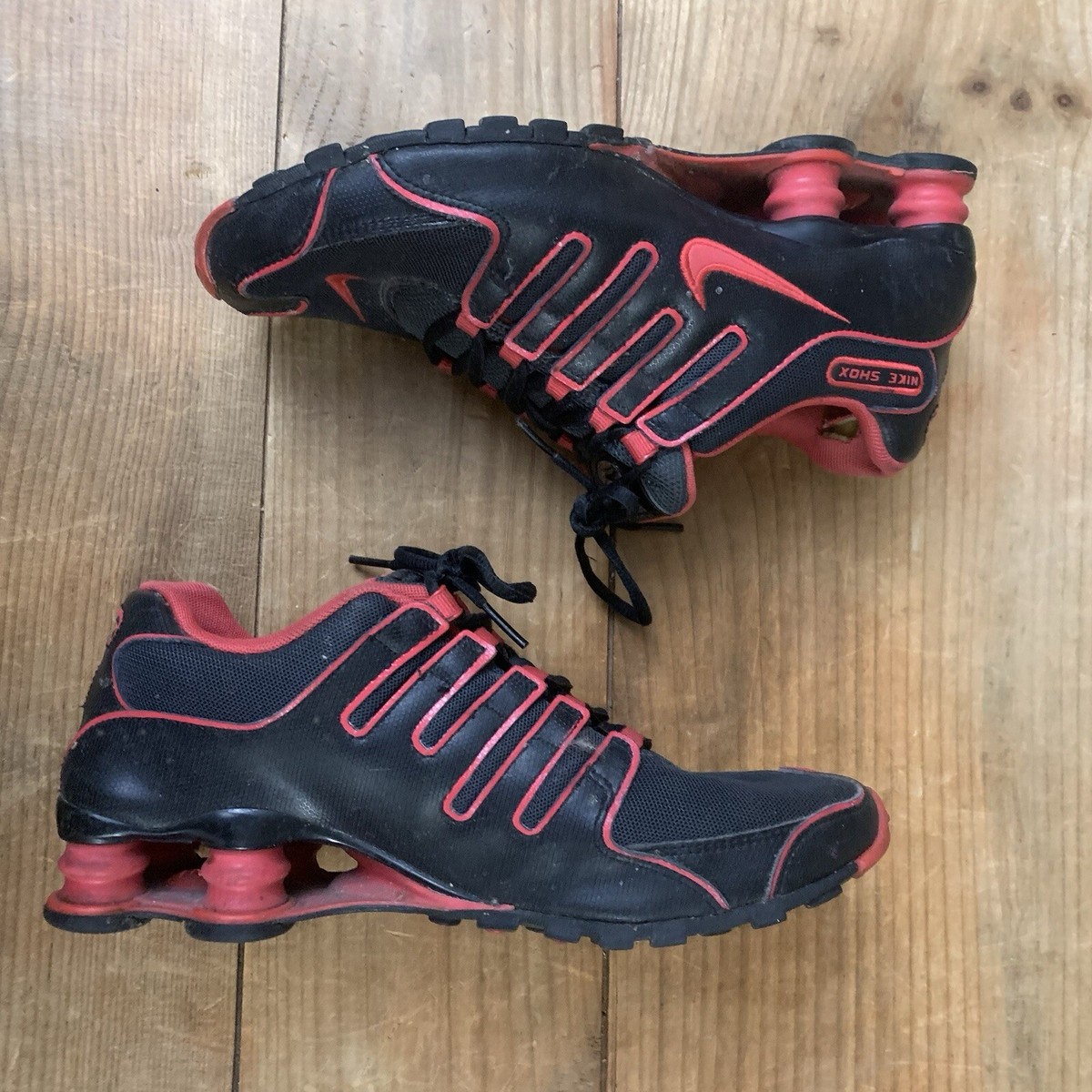 Nike Shox NZ Sneakers Black Red Womens Sz 8.5 Shoes | eBay