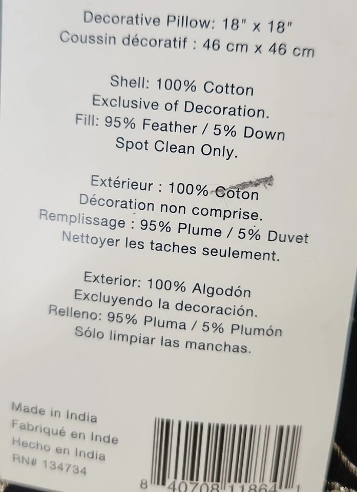 Lote de 2 Almohadas Decorativas Sanderson, 18" x 18" Foto 2 de 4