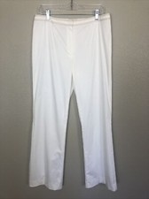 ESCADA 495 NWOT EU 42 US 10/12 Cotton Stretch Pants Trousers Crisp White 32X32