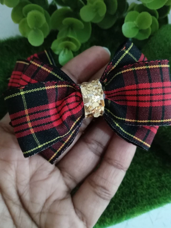 Conjunto de moño rojo de Navidad accesorios para el cabello para bebés niños pequeños Foto 2 de 4