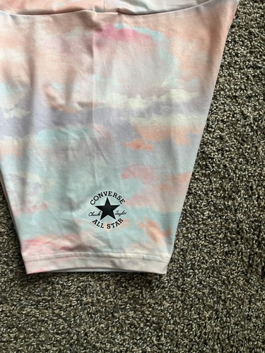Converse All Star Biker Shorts Colorful Pastel Tie Dye Stretch Girls XL 13-15 Yr - Picture 4 of 5