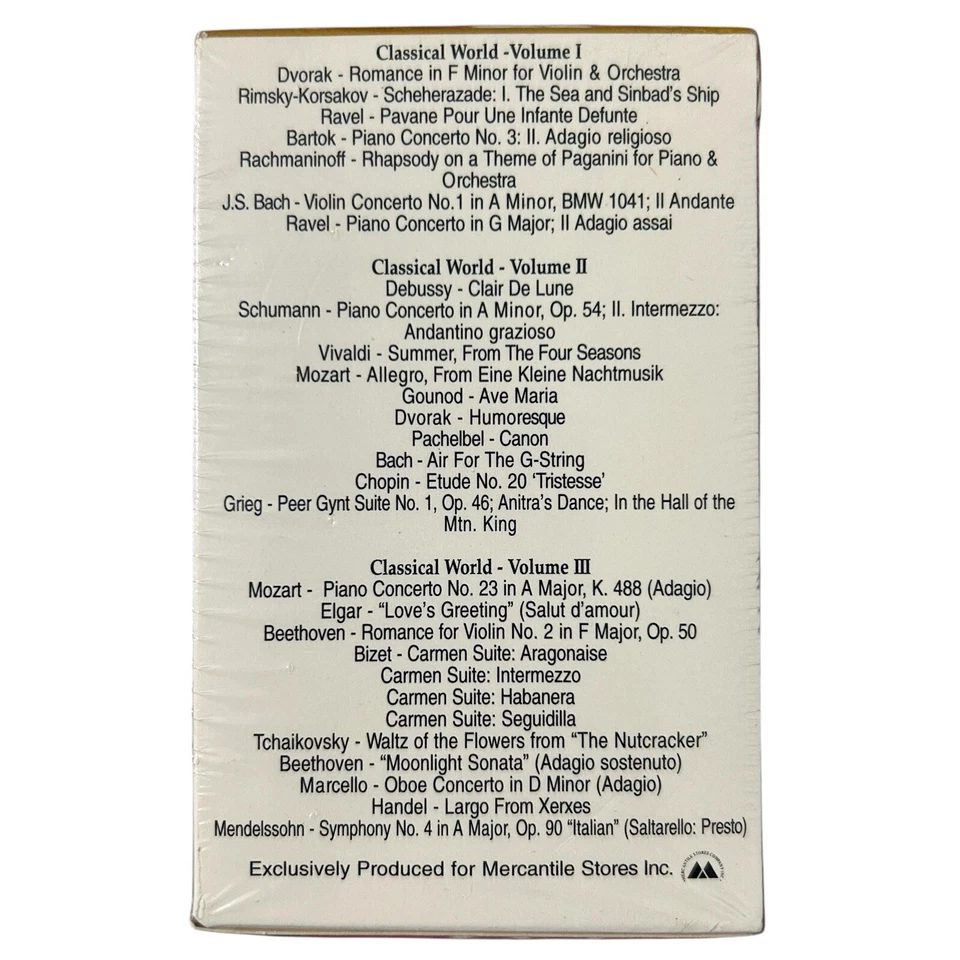New Classical World 3 Cassette Tape Box Set Sealed Bach Schumann Mozart Debussy - Image 4 of 4