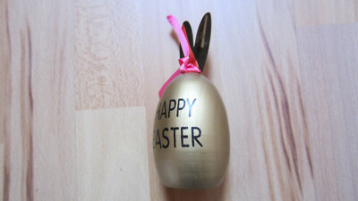 Oster Deko Ei Happy Easter 12,5 cm Osterschmuck gold Geschenk neu