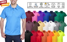 Mens Moisture Wicking Polo Shirt Snag  UV Sun Protection Antimicrobial XS-4XL