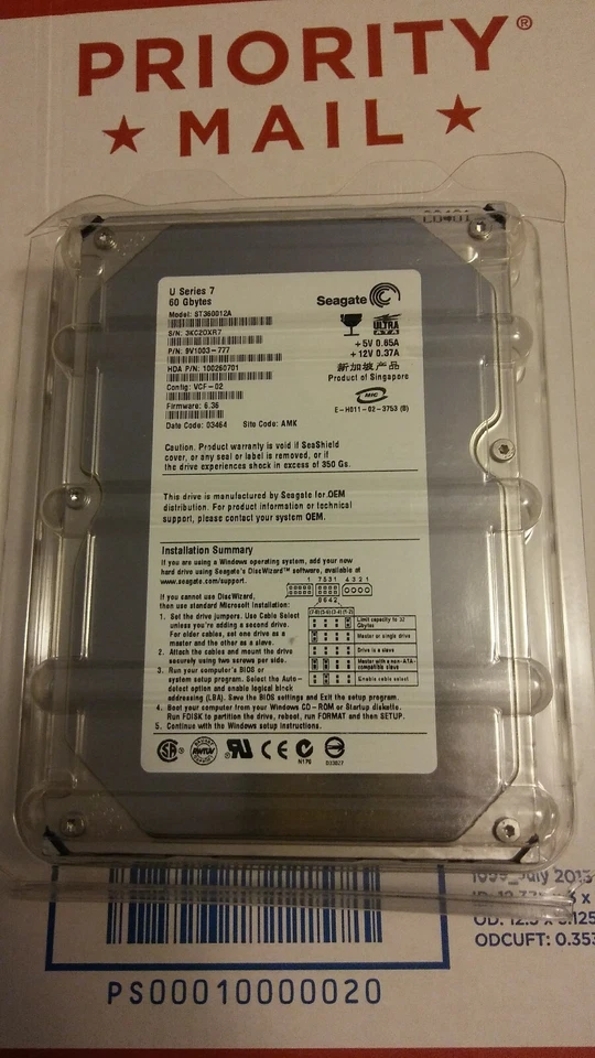 Seagate ST360012A 60GB IDE 3.5" Hard Drive NEW FREE QUICK SHIPPING! - Image 2 of 4