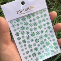 Weihnachts-Nagelkunst-Aufkleber Abziehbilder WeißE Schneeflocken Glitzer Gel- ▽