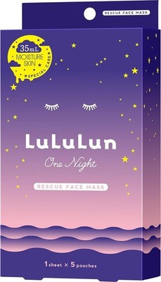 Lululun One Night Rescue Face Mask Moisturizing 5 sheest In Packs Made In Japan
