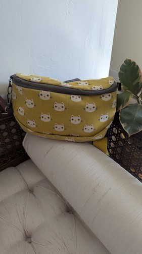 DANICA STUDIO Catbloom Cotton Canvas Hip Belt Crossbody Bag Adjustable Strap