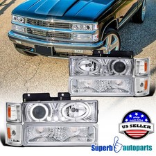 Fits 1994-1999 Gmc Ck 1500 2500 Halo Projector Headlights Led Bar Bumper Lamps Fits 1994-1999 Gmc Ck 1500 2500 Halo Projector Headlights Led Bar Bumper Lamps