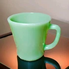 Vintage Fire-King Jadeite D-Handle Coffee Mug Anchor Hocking Made in USA 1950s
