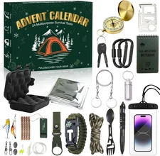 Christmas Gifts, Survival Kit Advent Calendar 2025-24 Days Christmas Countdown S