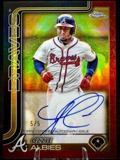 2025 Topps Chrome Gilded - Ozzie Albies #CGA-OA - Red Auto 5/5 [BOOK END]