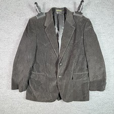 Circle S Western Blazer Coat Men's 44 Gray Cotton Corduroy Notch-Lapel Outdoors