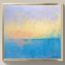 Original Fine Art Painting 12x12 | Signed Canvas | Impressionist Sky Landscape