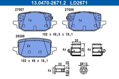 ATE 13.0470-2671.2 Ceramic Belagsatz