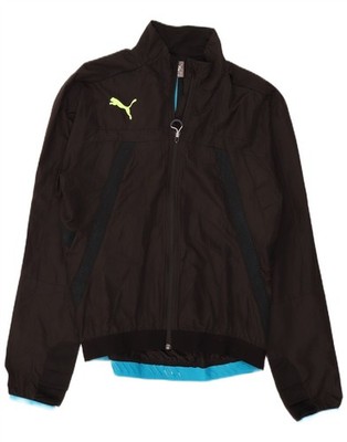 PUMA Mens Tracksuit Top Jacket Medium Black Colourblock Polyester AF18