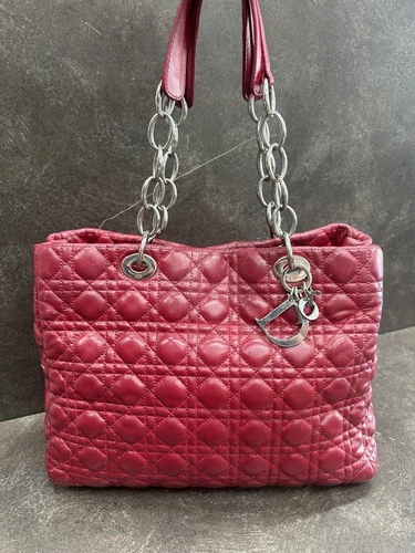 Christian Dior Sac fourre tout Cannage chaîne bandoulière cuir rouge, sac seul