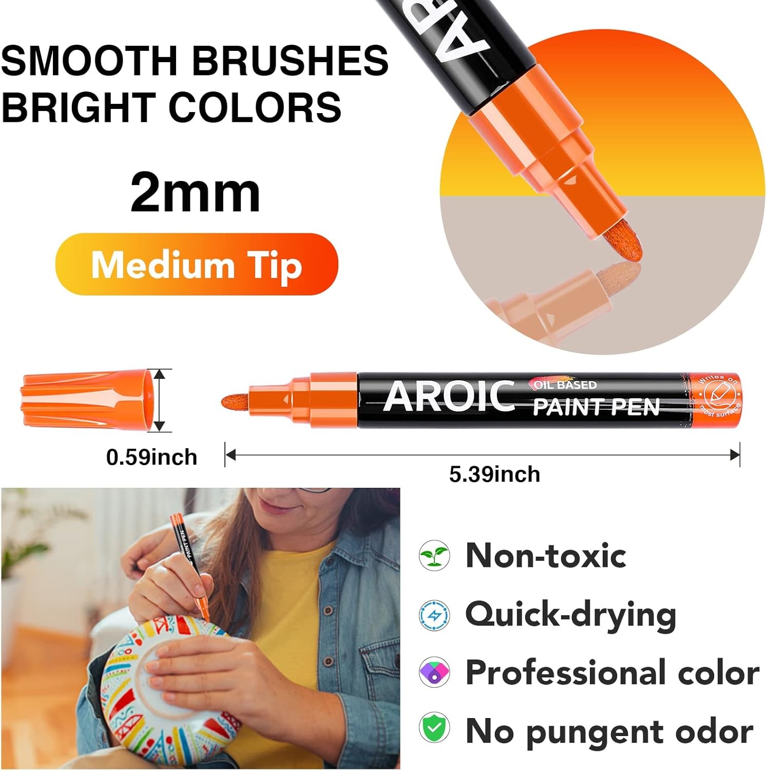 AROIC Paint Markers, 28 Colors Oil-Based Waterproof Marker Pen... 
