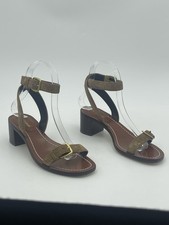 Veronica Beard Women Elia Ankle Strap Buckle Sandal-hazelwood Suede-SZ 5M- 395