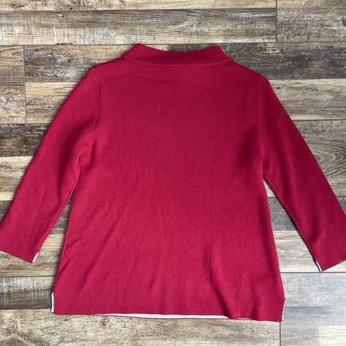 LOFT Women’s Sweater Size Small Red 3/4 Sleeve Knit Mock Neck NEW WITH TAGS - Picture 3 of 3