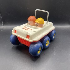 Vintage Fisher Price 122 bouncing Buggy car 6.5" White 1973 made in USA