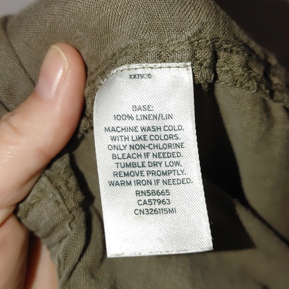 Caslon Olive Army Green Linen Pull On Lightweight Casual Shorts Size Medium M - Image 4 of 4