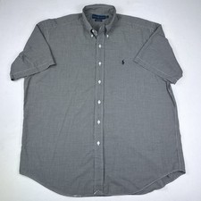 Ralph Lauren Blake Short Sleeve Button-Up Plaid Shirt 100 Cotton Men s Sz Large