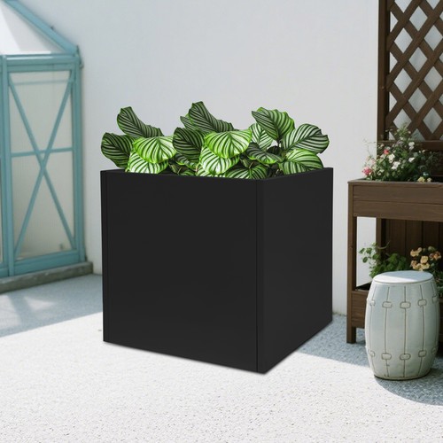Black Metal Planter Box Modern Square Planter Box Planter Box for Outdoor Use - Picture 9 of 10