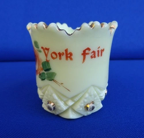 UG Uranium EAPG Custard Glass Toothpick - Souvenir YORK FAIR